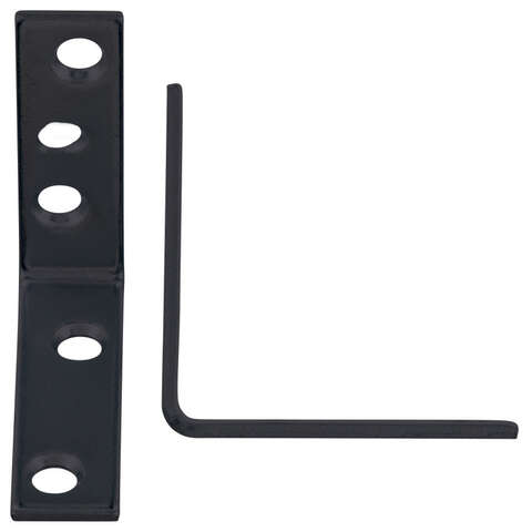 Hampton 2 in. H X 5/8 in. W X 2 in. D Black Steel Inside L Corner Brace, Pack of 25