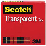 Scotch 600 Packaging Tape, 2592 in L, 1/2 in W, UPVC Backing, Clear