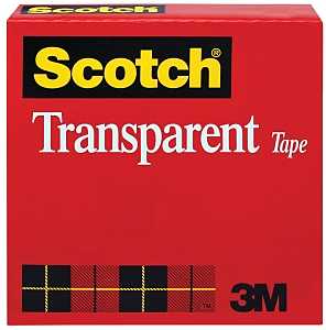Scotch 600 Packaging Tape, 2592 in L, 1/2 in W, UPVC Backing, Clear
