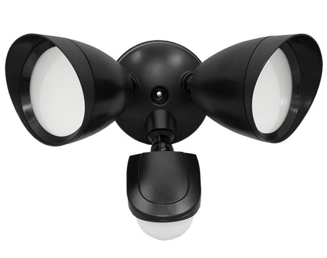 PowerZone O-G1200M-PB Security Flood Light, 110/240 V, 15 W, 2-Lamp, LED Lamp, Daylight Light, 1200 Lumens