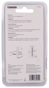 ProSource H61-Z012C-PS Light-Duty Door Stop, 3/4 in Dia Base, 3 in Projection, Plastic & Steel, Chrome