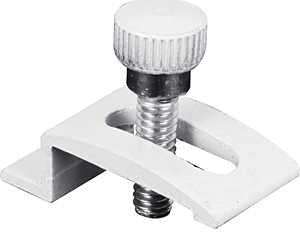 Prime-Line 326-0197 Storm Door Panel Clip, 3/4 in L x 1/2 in W x 1/4 in D Dimensions, Aluminum, White, Pack of 6