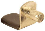 Prime-Line 747-5221 Shelf Support Peg, Brass, Brown, Pack of 6