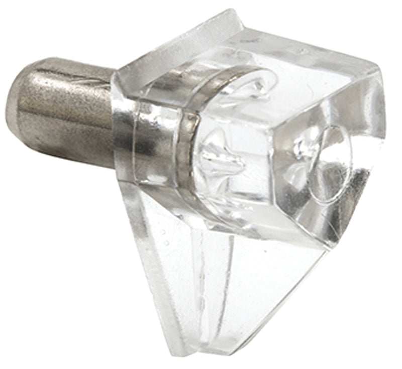 Prime-Line 959-8814 Shelf Support Peg 15 lb, Metal/Plastic, Clear, Pack of 6
