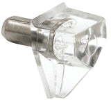 Prime-Line 959-8814 Shelf Support Peg 15 lb, Metal/Plastic, Clear, Pack of 6