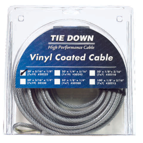 Tie Down Engineering Vinyl Coated Galvanized Steel 3/16 in. D X 30 ft. L Aircraft Cable