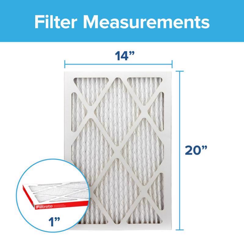 Filtrete 14 in. W X 20 in. H X 1 in. D 1000 MPR Pleated Air Filter 2 pk, Pack of 3