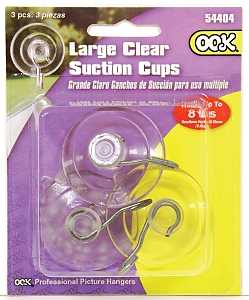 OOK 54404 Suction Cup, Plastic Base, Clear Base, 5 lb Working Load, Pack of 6
