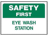 Hy-Ko 573 Safety Sign, Rectangular, EYE WASH STATION, Green Legend, White Background, Polyethylene, Pack of 5