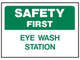 Hy-Ko 573 Safety Sign, Rectangular, EYE WASH STATION, Green Legend, White Background, Polyethylene, Pack of 5