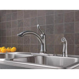 Delta Linden One Handle Stainless Steel Kitchen Faucet Side Sprayer Included