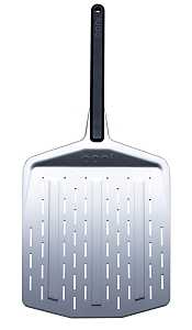 Ooni UU-P06401 Perforated Pizza Peel, 26 x 12 x 1.18 in Dimensions, Aluminum Blade, Black Handle, Dishwasher Safe: No