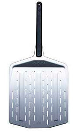 Ooni UU-P06401 Perforated Pizza Peel, 26 x 12 x 1.18 in Dimensions, Aluminum Blade, Black Handle, Dishwasher Safe: No