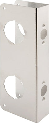 Prime-Line U 10539 Series Lock and Door Reinforcer, Stainless Steel, 2-3/8 in Backset, 1-3/4 in Thick Door, 10-7/8 in H