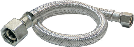 Plumb Pak EZ Series PP23852 Sink Supply Tube, 3/8 in Inlet, Compression Inlet, Delta Outlet, Stainless Steel Tubing
