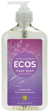 Ecos 9665/6 Hand Soap Clear, Liquid, Clear, Lavender, 17 oz, Bottle