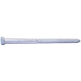 Midwest Fastener 05603 Lag Screw, 1/2-6 Thread, 10 in OAL, 2 Grade, Galvanized Steel, SAE Measuring