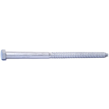 Midwest Fastener 05603 Lag Screw, 1/2-6 Thread, 10 in OAL, 2 Grade, Galvanized Steel, SAE Measuring