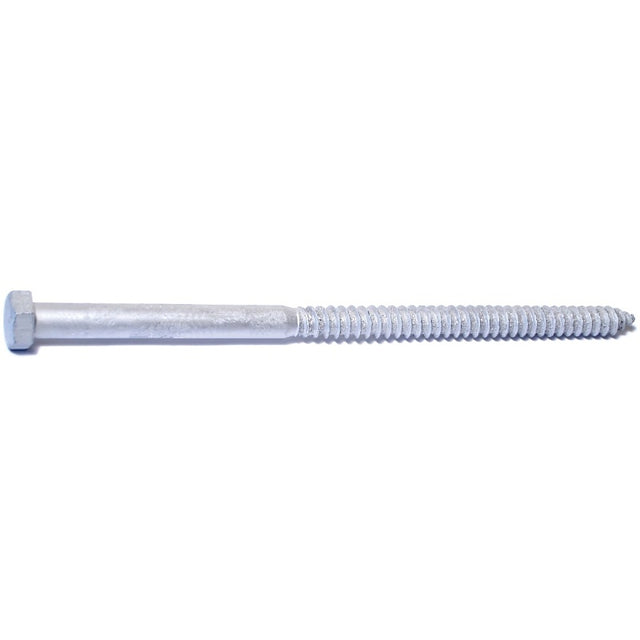 Midwest Fastener 05603 Lag Screw, 1/2-6 Thread, 10 in OAL, 2 Grade, Galvanized Steel, SAE Measuring