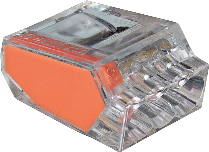 Gardner Bender PushGard 19-PC3 Wire Connector, 22 to 12 AWG Wire, Copper Contact, Clear/Orange, 10/CD