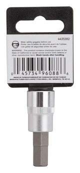 Vulcan 3506008922 Fractional Hex Bit Socket, 3/8 in Tip, 3/8 in Drive, Chrome, 1-7/8 in OAL