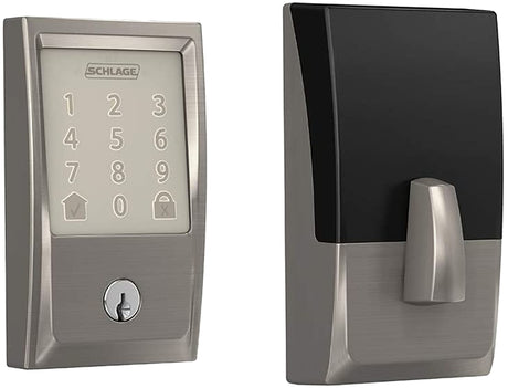 Schlage BE Series BE489WBV CEN 619 Electronic Deadbolt, Satin Nickel, Residential, 1 Grade, Metal