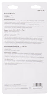 Landscapers Select GB0353L Hanging Plant Bracket, 9-5/8 L, Steel, Black, Wall Mount Mounting