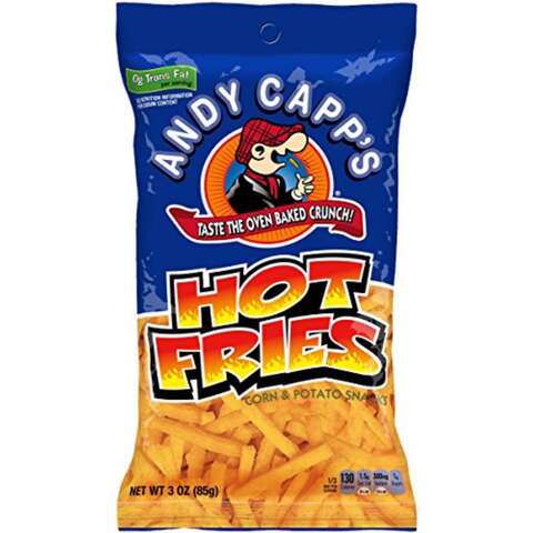 Andy Capp's Hot Fries Snack 3 oz Bagged, Pack of 12