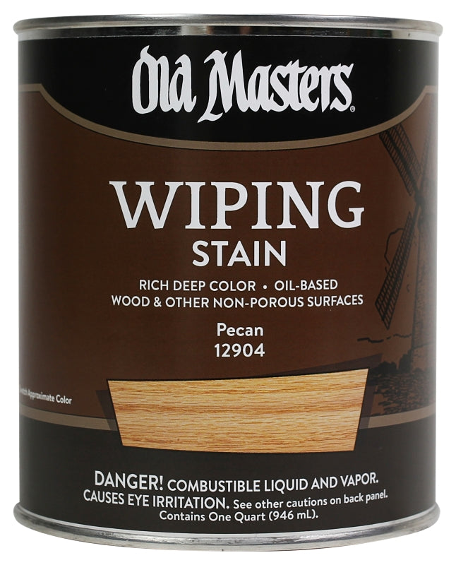 Old Masters 12904 Wood Stain, Pecan, Liquid, 1 qt Can