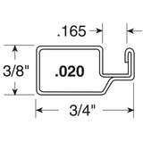 Make-2-Fit PL-14059 Screen Frame, For: PL14274 White Nylon Corners, PL14282 Metal Miter Corners, 3/4 in W, 94 in L, Pack of 20