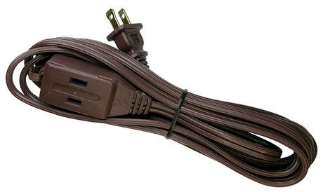 PowerZone OR670615 Extension Cord, 16 AWG Cable, 15 ft L, 125 V, Brown