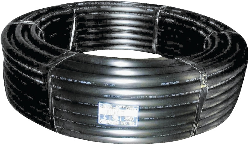 Cresline 18115 Pipe Tubing, 1 in, Plastic, Black, 100 ft L, 160 psi Pressure
