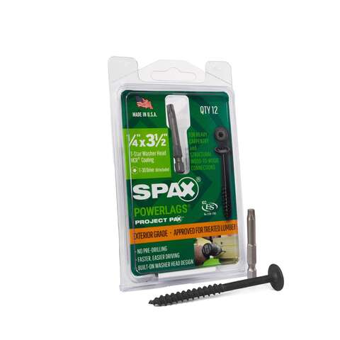 SPAX PowerLag 1/4 in. in. X 3-1/2 in. L T-30 Washer Head Serrated Structural Screws