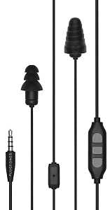 Plugfones Guardian Plus PGP-BB Earphones, 23/26 dB SPL, Black