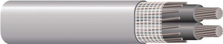 Southwire 4/ 4/0 4/0X100 Service Entrance Cable, Gray Sheath, 205 A, 3-Conductor, PVC Insulation