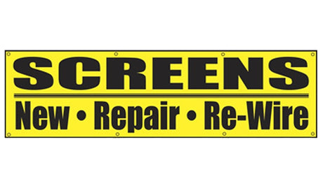 Make-2-Fit P 8080 Screen Repair Banner, Vinyl, Black/Yellow