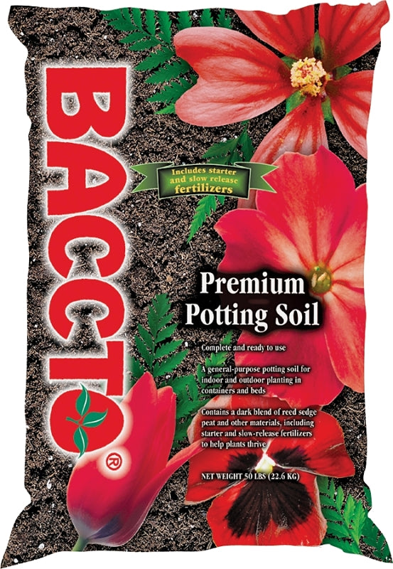 Baccto 1225P Potting Soil, Granular, Dark Brown/Light Brown, 25 lb Bag