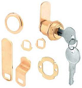 Defender Security U 9942 Drawer and Cabinet Lock, 5/16 in L Dimensions, Brass, Keyed Lock, Y13 Yale Keyway, Steel