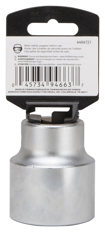 Vulcan MT-SS6050 Drive Socket, 1-9/16 in Socket, 3/4 in Drive, 12-Point, Chrome Vanadium Steel, Chrome