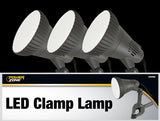PowerZone O-CLN-1000 Clamp Light, Plug-in, LED Lamp, Gray, Pack of 4