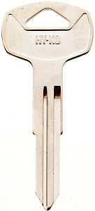 Hy-Ko 11010DA22 Automotive Key Blank, Brass, Nickel, For: Nissan Vehicle Locks, DA22 Key Number, Pack of 10