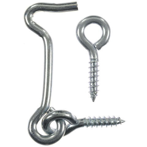 Ace Small Zinc-Plated Silver Steel 2 in. L Hook and Eye 2 pk, Pack of 5