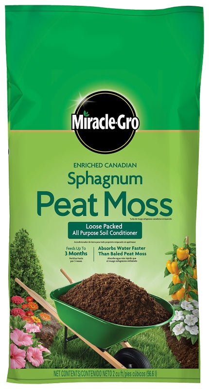 Miracle-Gro 85252430 Sphagnum Peat Moss, Solid, Earthy Bag