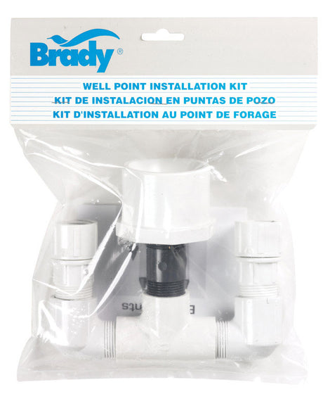 Brady PVC White 1 1/4  2 in. Well Point Installation Kit