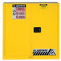 Justrite 893020 Safety Cabinet, Self-Close Door, 30 gal, 43 in OAW, 44 in OAH, 18 in OAD, 1-Shelf, Steel, Yellow