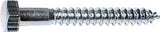 Midwest Fastener 01334 Lag Screw, 1/2 in Thread, 4 in OAL, Zinc