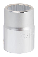 Vulcan MT-SS6030 Drive Socket, 15/16 in Socket, 3/4 in Drive, 12-Point, Chrome Vanadium Steel, Chrome