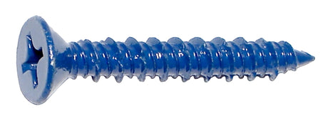Midwest Fastener 09280 Screw, 1/4 in Thread, 1-3/4 in L, Flat Head, Phillips Drive, Blue Ruspert, 100 PK