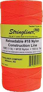Stringliner Pro Series 35706 Construction Line, #18 Dia, 1080 ft L, 165 lb Working Load, Nylon, Fluorescent Orange