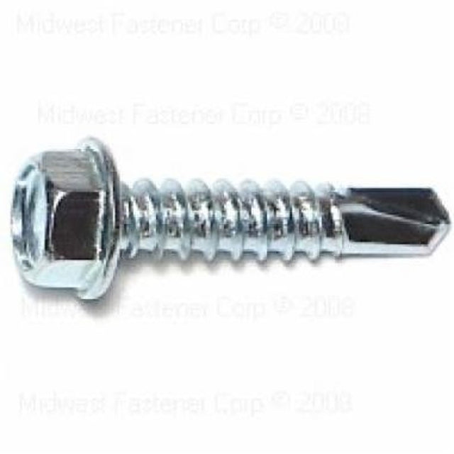 Midwest Fastener 10283 Screw, #12 Thread, 1 in L, Washer Head, Hex Drive, Self-Drilling Point, 1 PK